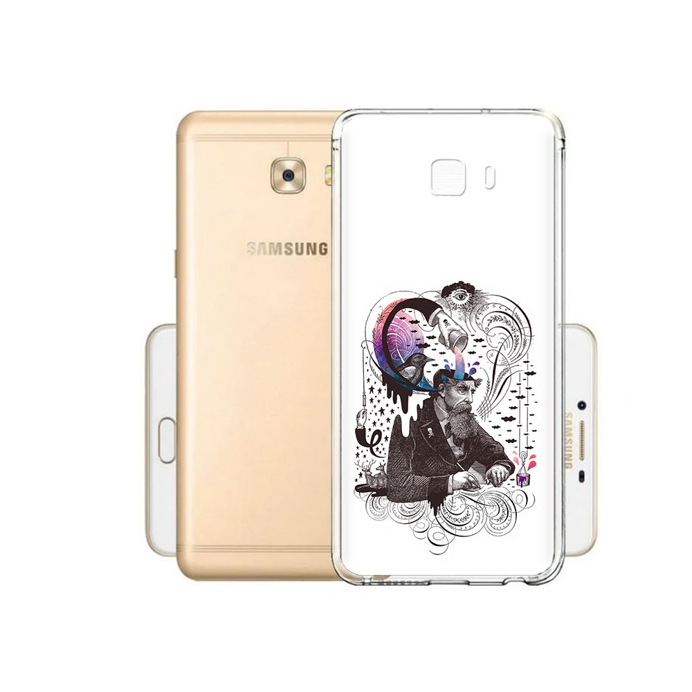 

Чехол MyPads Tocco для Samsung Galaxy C9 Pro абстракция думающий мужчина, Прозрачный, Tocco