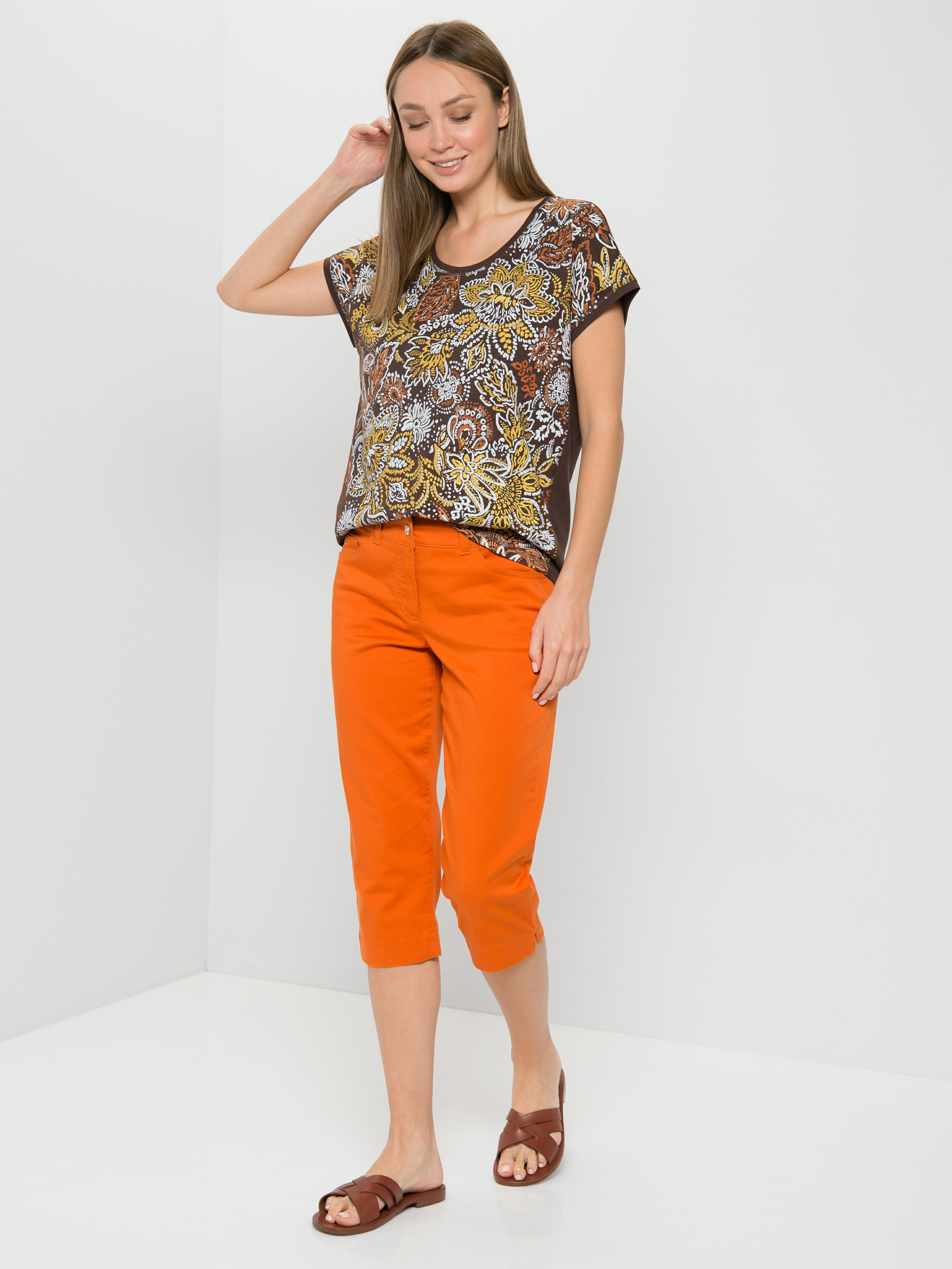 

Футболка женская Gerry Weber 670111-44006-7068 коричневая 36, 670111-44006-7068
