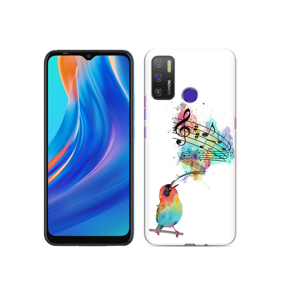 

Чехол MyPads Tocco для Tecno Spark 5 Air певчая птичка, Прозрачный, Tocco