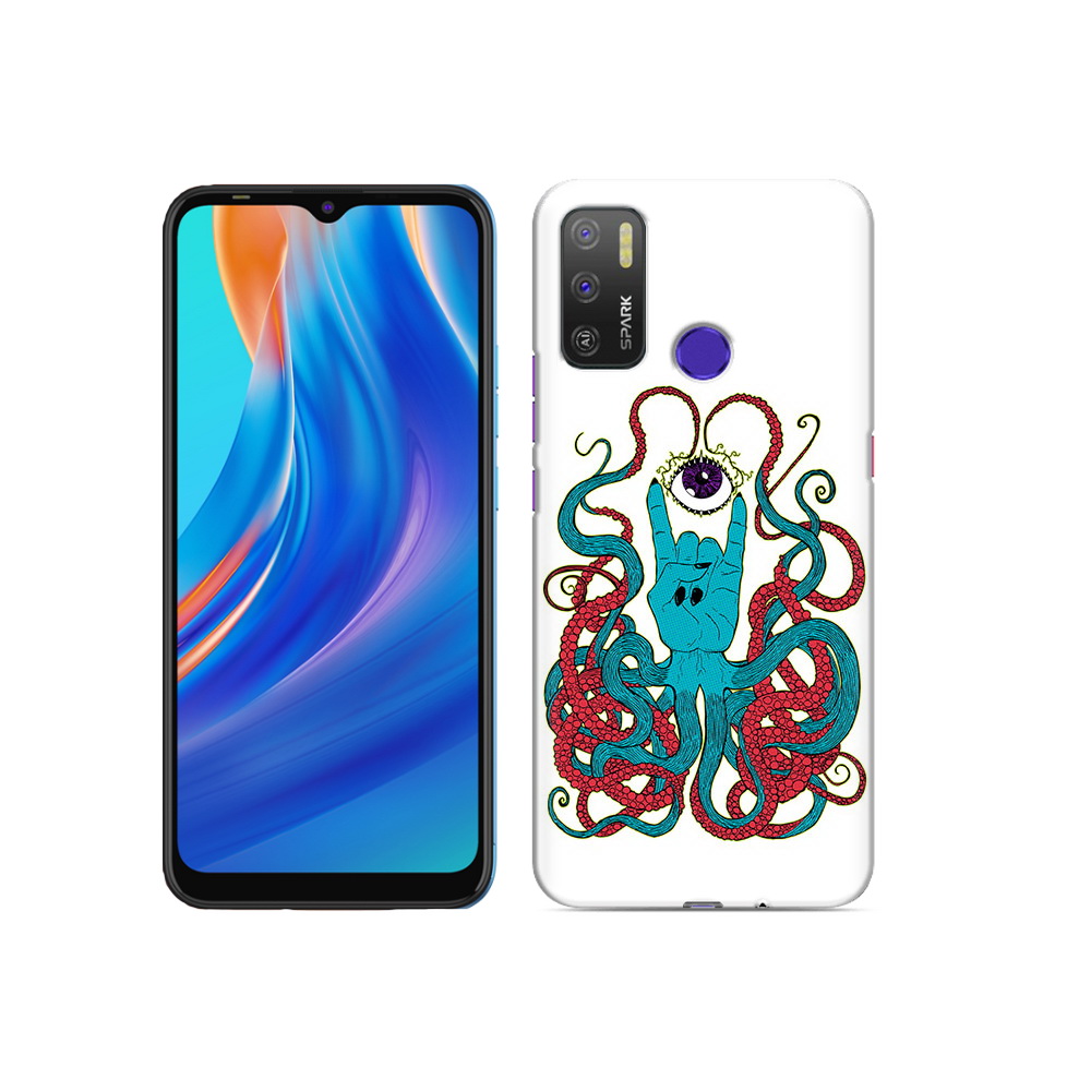 

Чехол MyPads Tocco для Tecno Spark 5 Air осьминог-рука абстракция, Прозрачный, Tocco