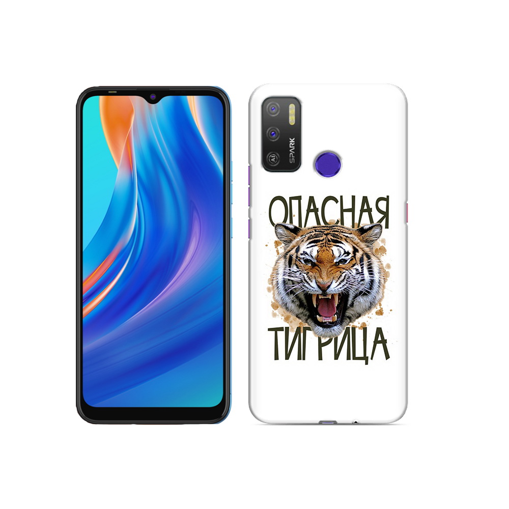 

Чехол MyPads Tocco для Tecno Spark 5 Air опасная тигрица, Прозрачный, Tocco