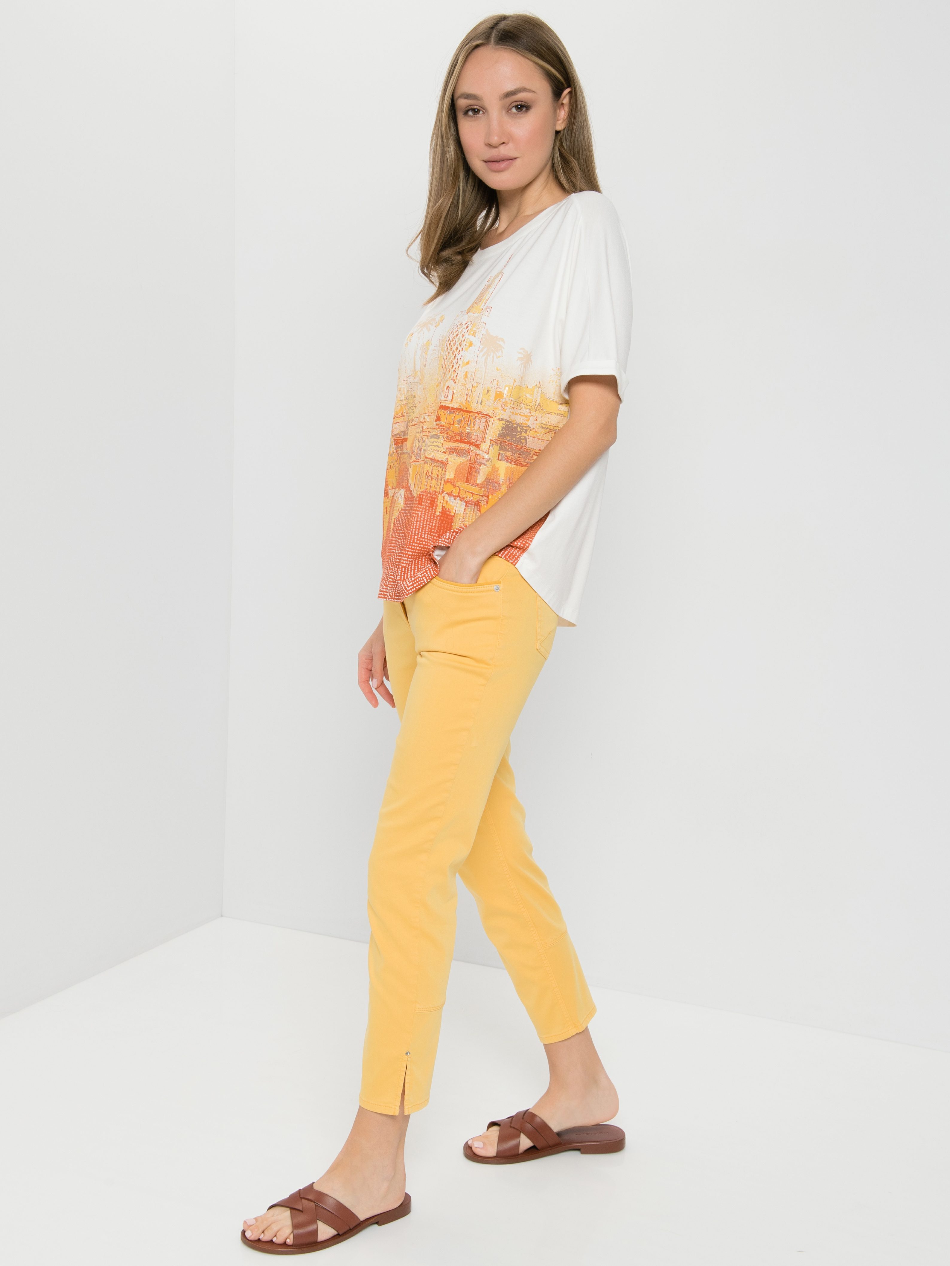 

Футболка женская Gerry Weber 670104-44008-9049 желтая 46, 670104-44008-9049