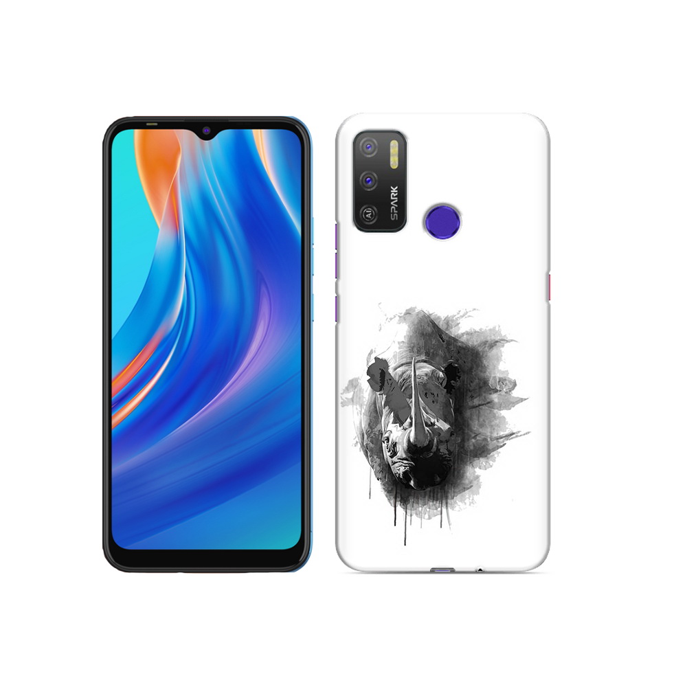 

Чехол MyPads Tocco для Tecno Spark 5 Air носорог, Прозрачный, Tocco