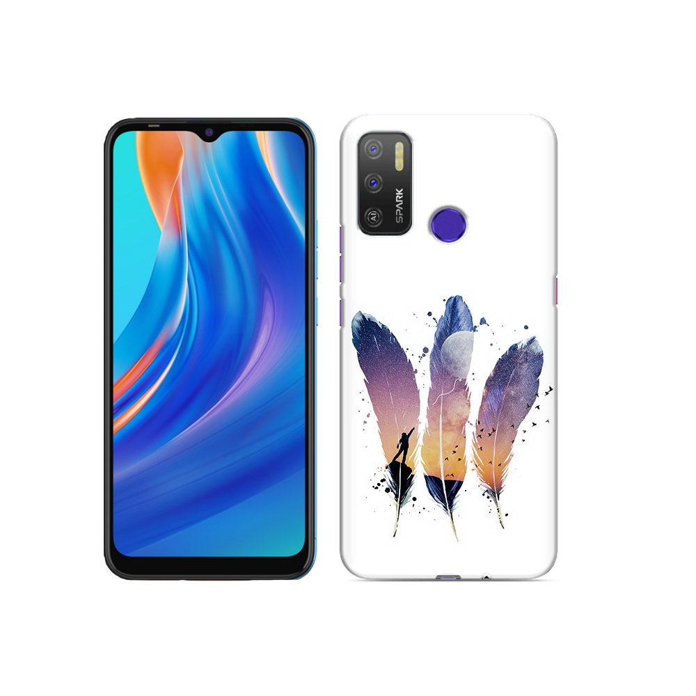 

Чехол MyPads Tocco для Tecno Spark 5 Air небесные перья, Прозрачный, Tocco