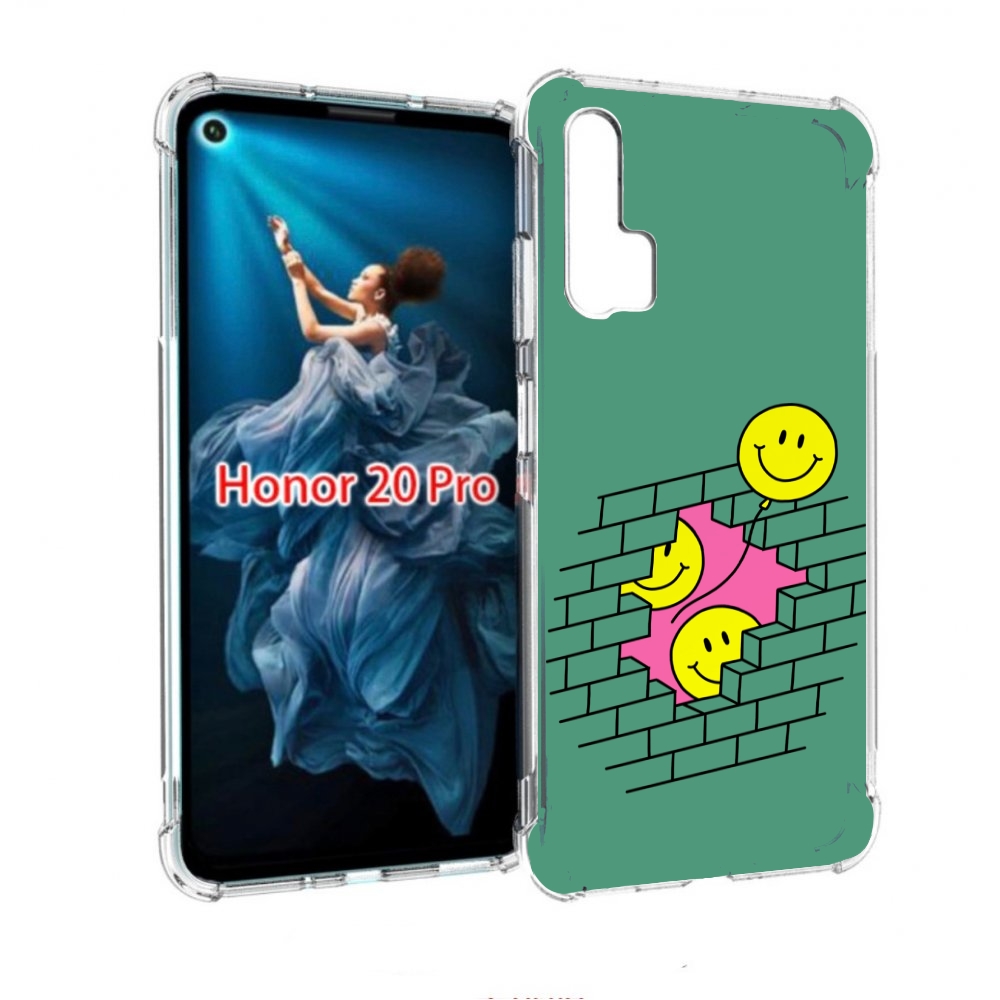 

Чехол бампер MyPads шарики в стене для Honor 20 Pro противоударный, Прозрачный, Tocco