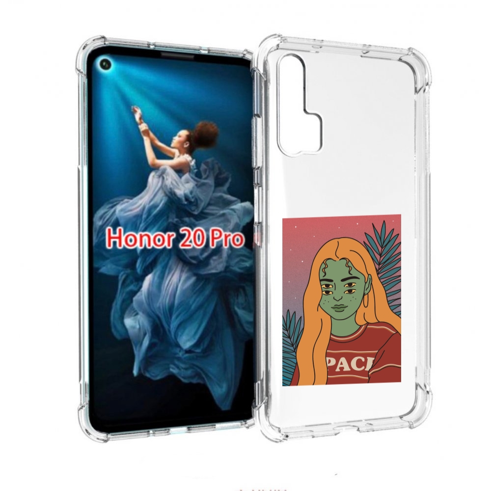 

Чехол бампер MyPads четырехглазая девушка женский для Honor 20 P, Прозрачный, Tocco