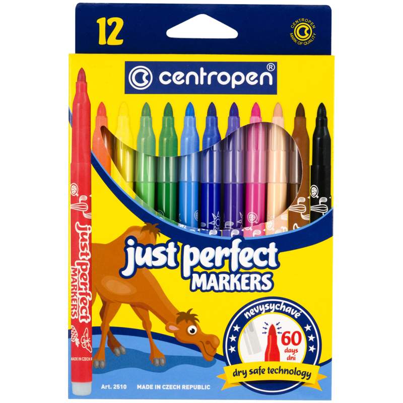 

Набор фломастеров Centropen "Just Perfect", арт. 111211, 12 цв х 3 упак., Разноцветный