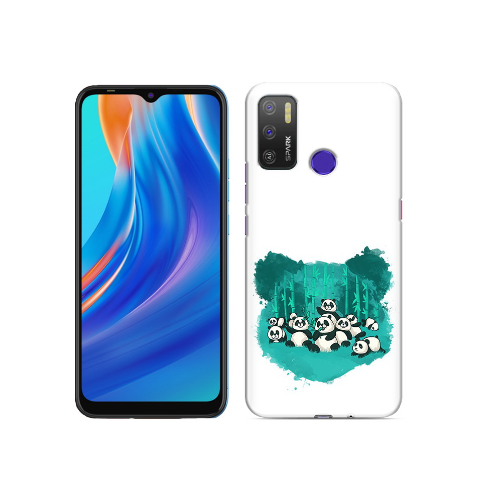 

Чехол MyPads Tocco для Tecno Spark 5 Air нарисованные панды, Прозрачный, Tocco