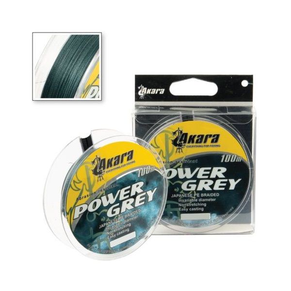 

AKARA Леска плетеная (шнур) AKARA POWER GREY (APGY-100-014 (100 м 0,14мм) ), Серый