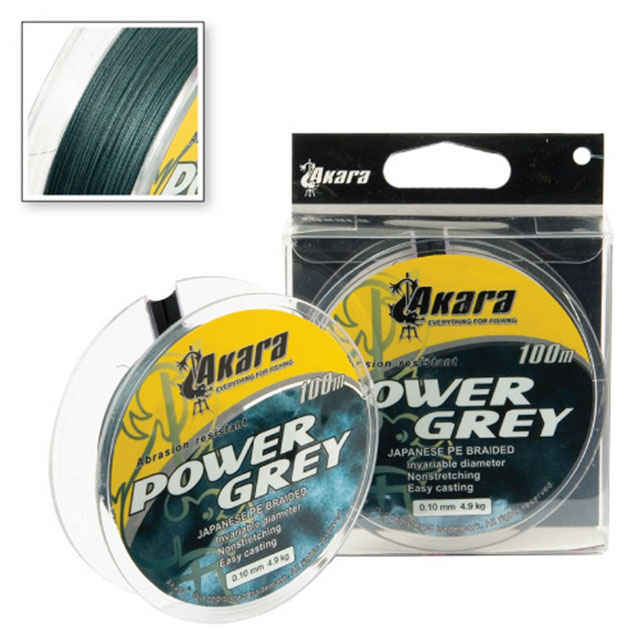 

AKARA Леска плетеная (шнур) AKARA POWER GREY (APGY-30-010 (30 м 0,1мм) )