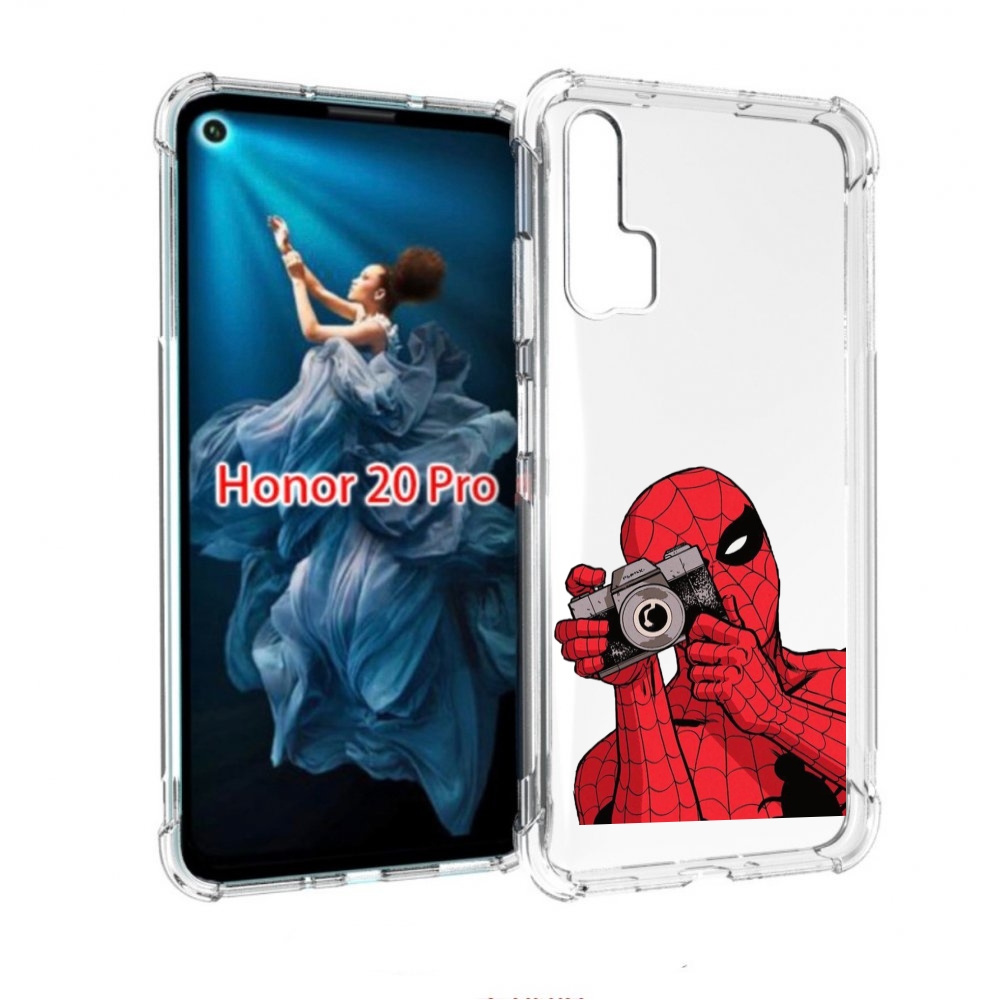 

Чехол бампер MyPads человек паук фотограф детский для Honor 20 P, Прозрачный, Tocco