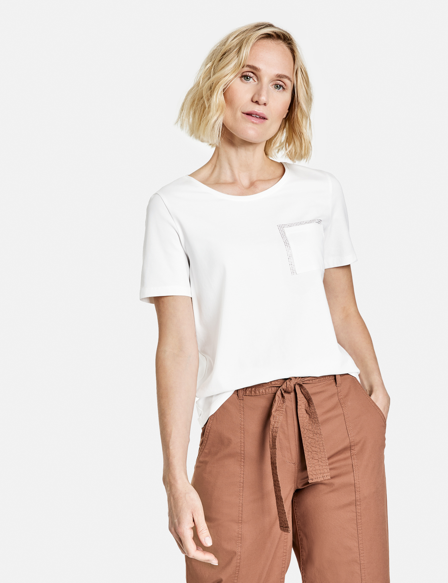 

Футболка женская Gerry Weber 670101-44004-99700 белая 38, 670101-44004-99700