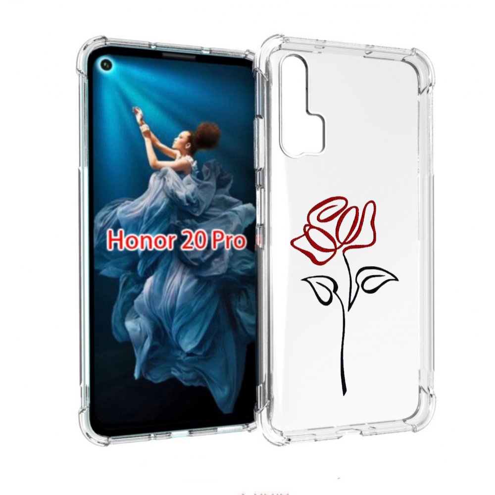 

Чехол бампер MyPads цветок в одну линию для Honor 20 Pro противо, Прозрачный, Tocco