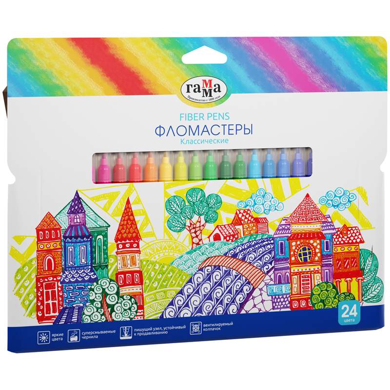 

Набор фломастеров Гамма "Классические", арт. 286572, 24 цв х 3 упак.