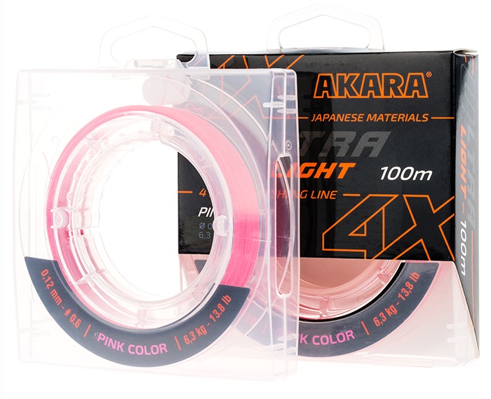

AKARA Леска плетеная (шнур) AKARA ULTRA LIGHT PINK (AULP-100-006 (100 м 0,06мм) ), Розовый