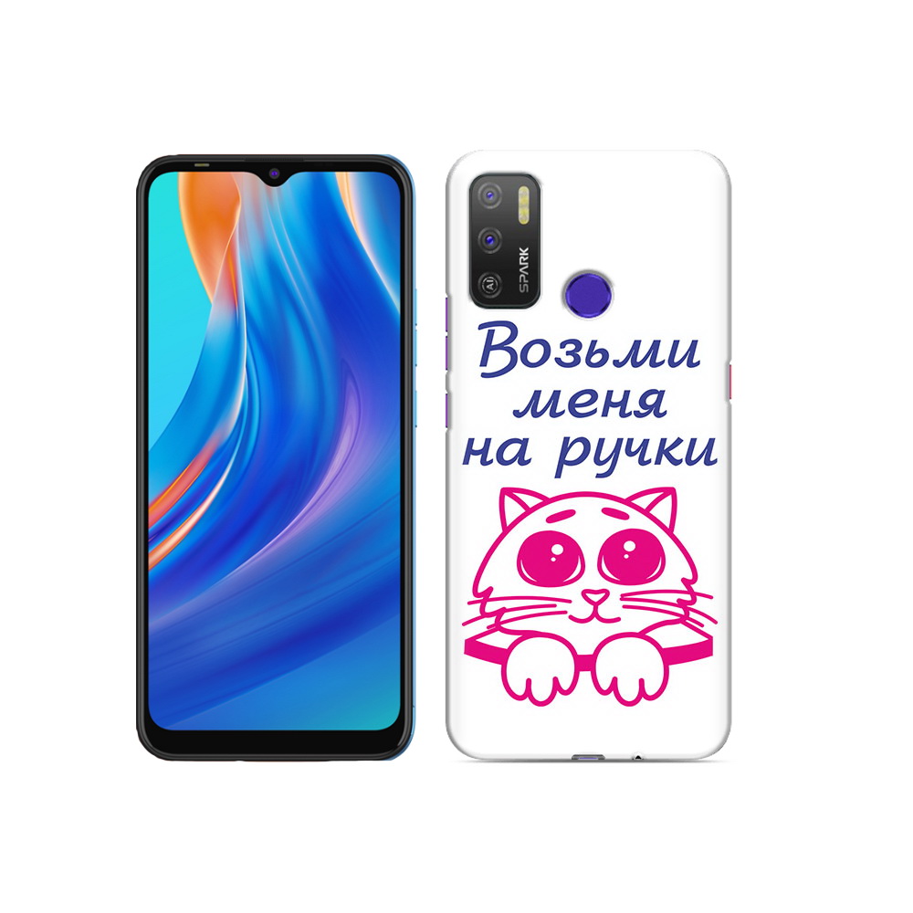 

Чехол MyPads Tocco для Tecno Spark 5 Air мяу, Прозрачный, Tocco