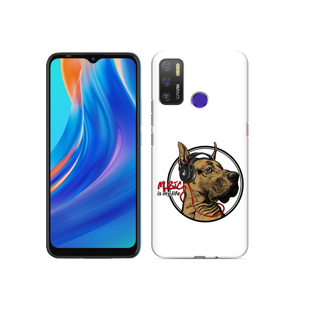 

Чехол MyPads Tocco для Tecno Spark 5 Air музыкальная собака, Прозрачный, Tocco