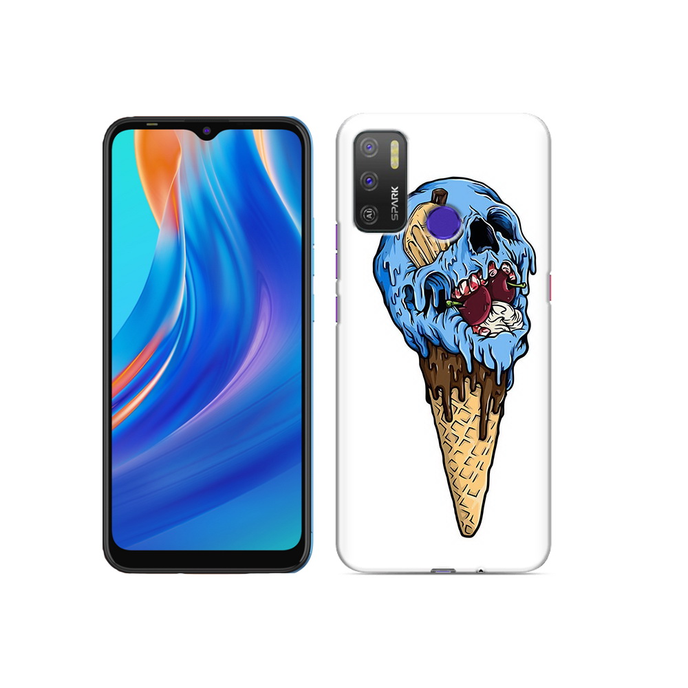 

Чехол MyPads Tocco для Tecno Spark 5 Air мороженное череп, Прозрачный, Tocco