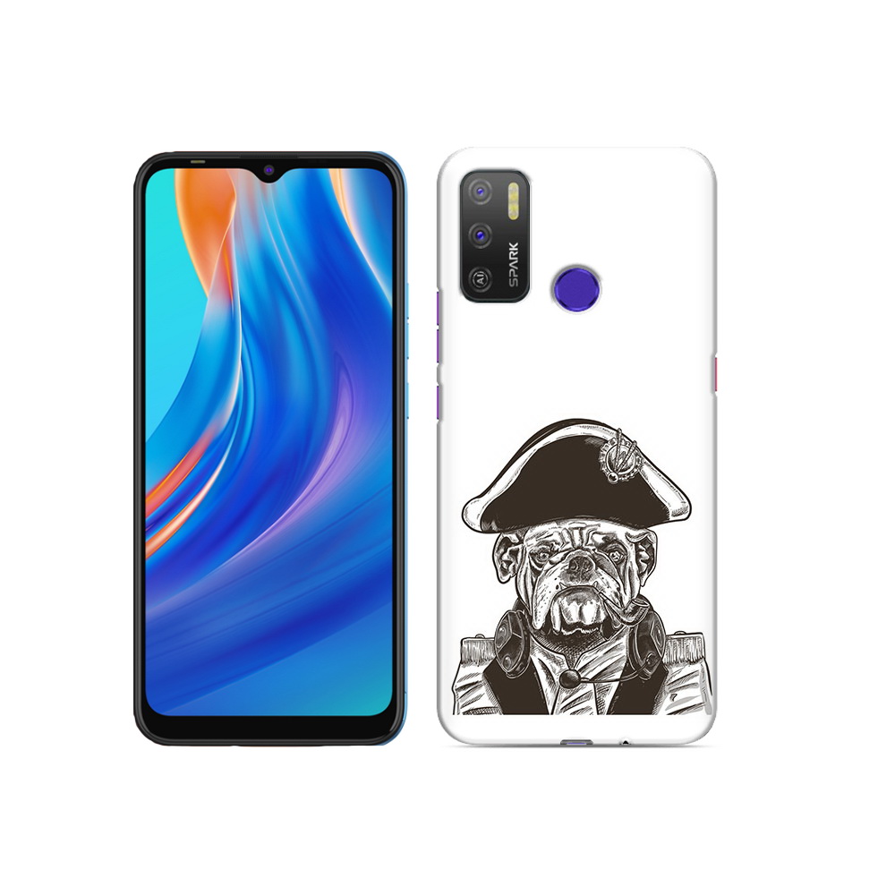 

Чехол MyPads Tocco для Tecno Spark 5 Air мопс генерал, Прозрачный, Tocco