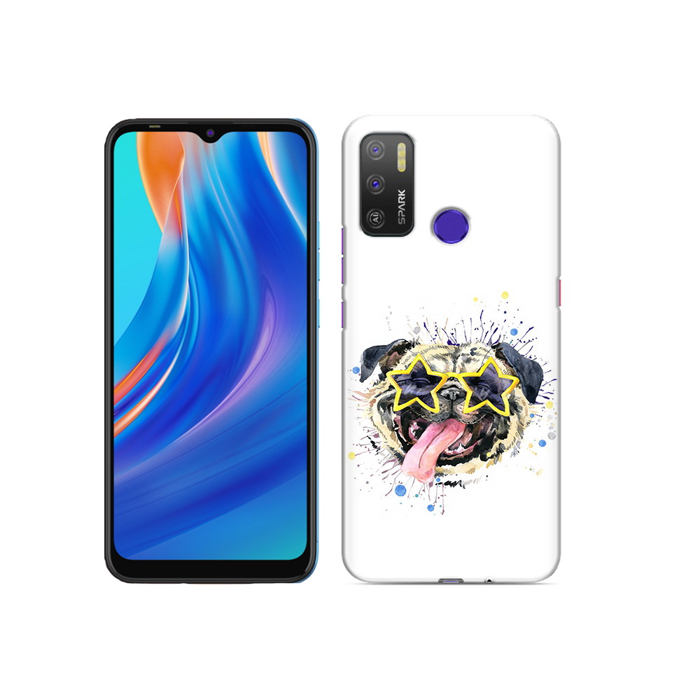 

Чехол MyPads Tocco для Tecno Spark 5 Air мопс боксер, Прозрачный, Tocco