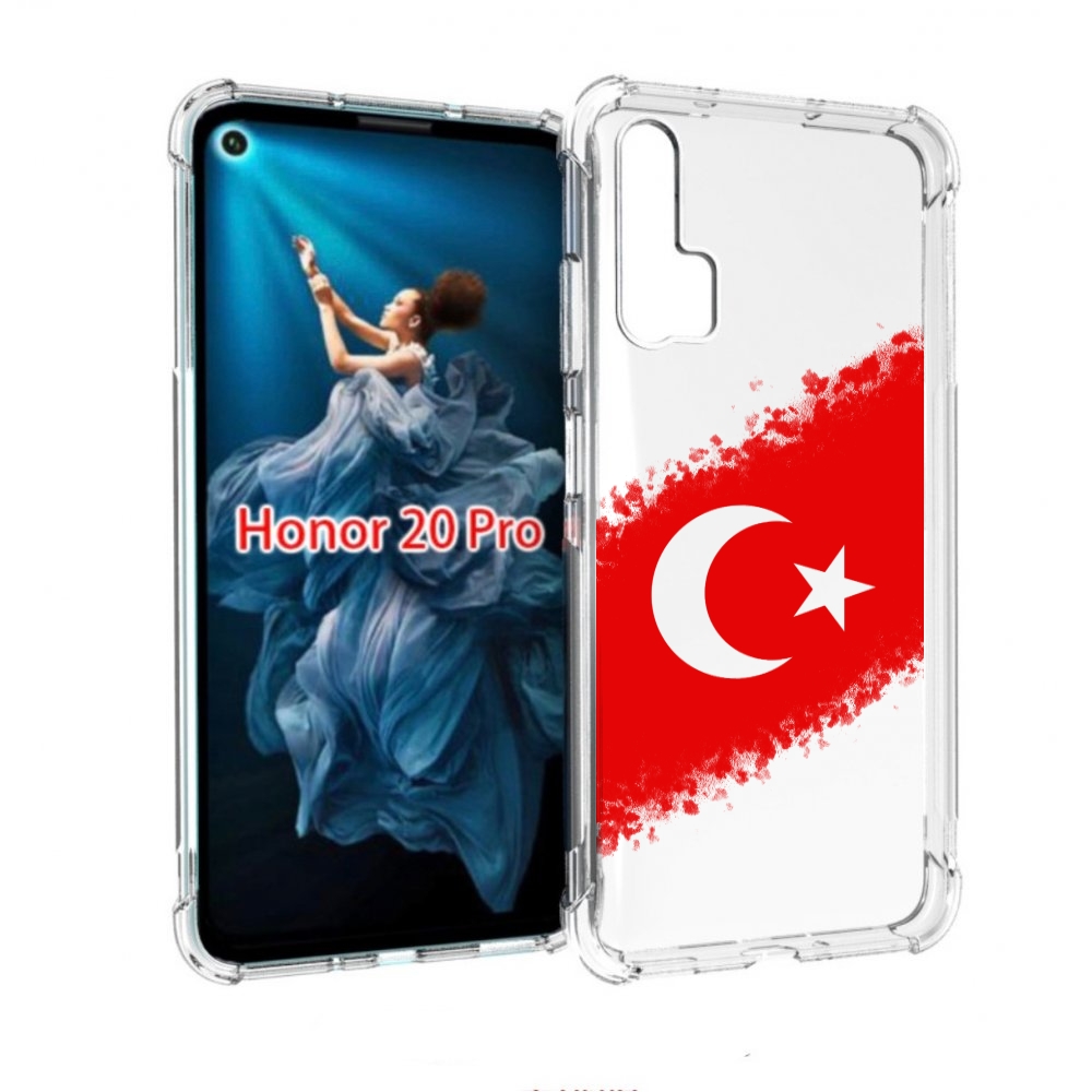 

Чехол бампер MyPads флаг Турции для Honor 20 Pro противоударный, Прозрачный, Tocco