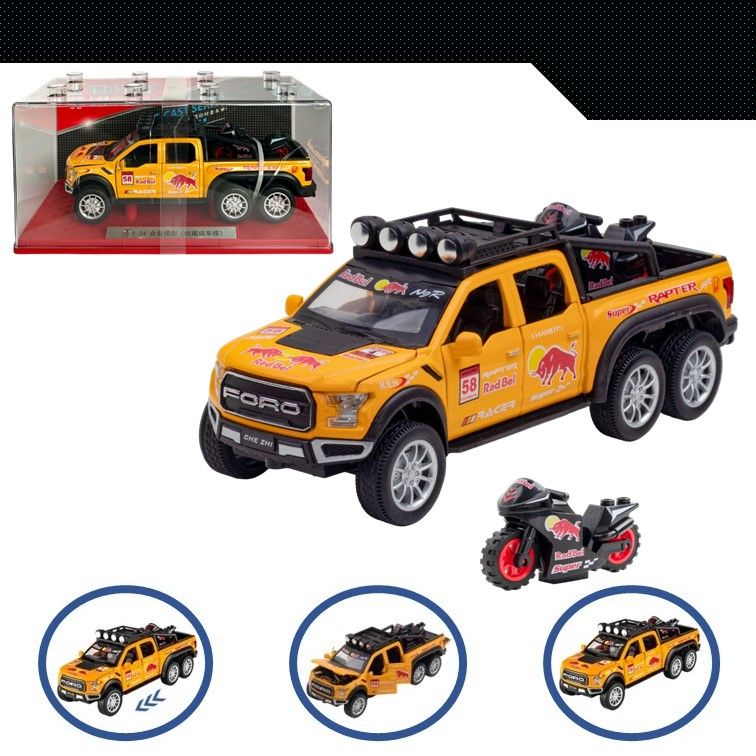 Машинка металлическая WIZZAL инерционная коллекционная 1:24 Ford Raptor 6х6