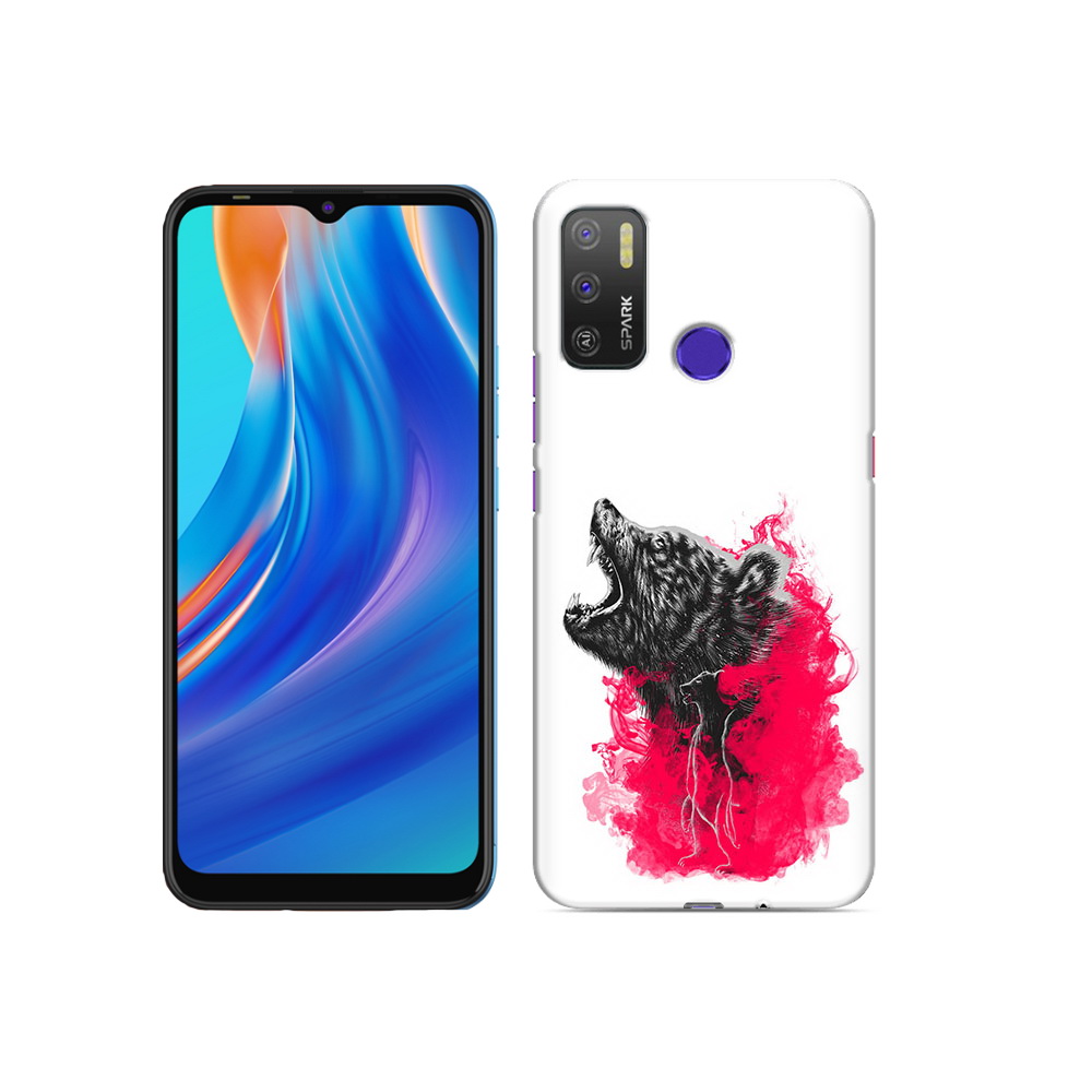 

Чехол MyPads Tocco для Tecno Spark 5 Air медведь в дымке, Прозрачный, Tocco