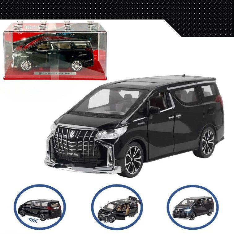 

Машинка металлическая WIZZAL инерционная 1:24 Toyota Alphard, Черный, 08943