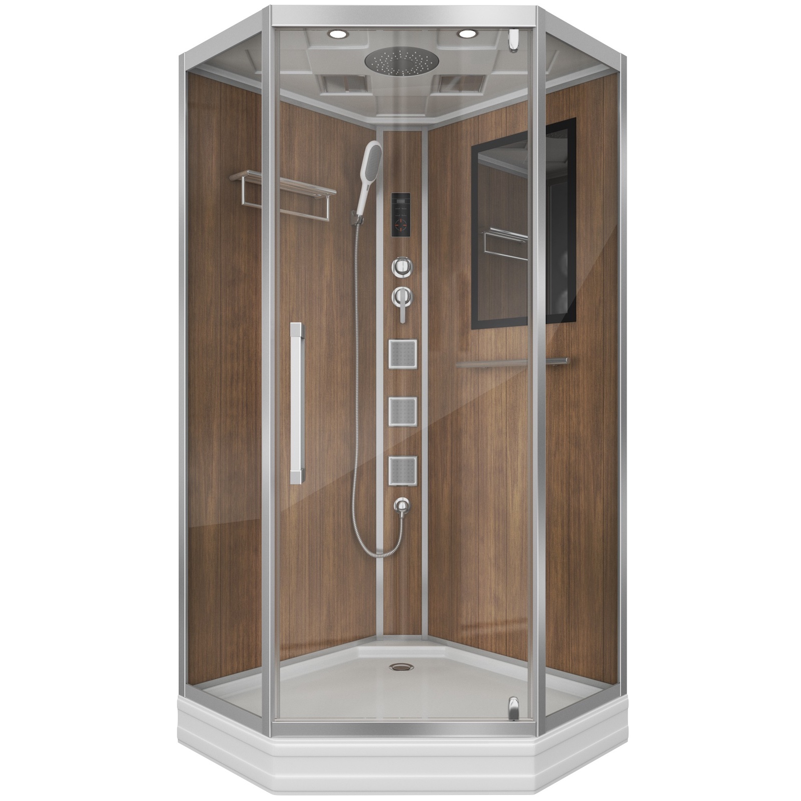 

Душевая кабина Niagara NG-7717WD (1000x1000х2150) низкий поддон стенки ДЕРЕВЯННЫЕа