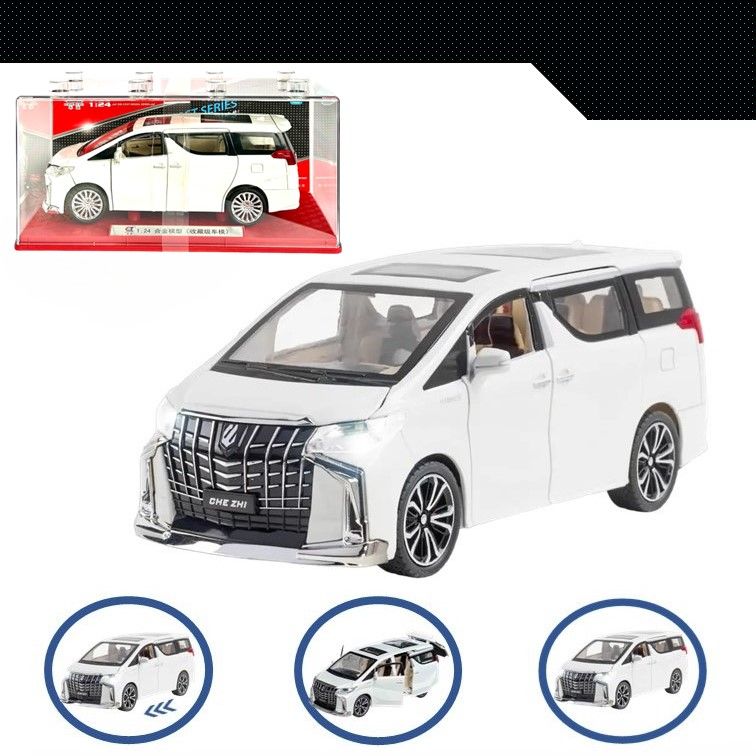 

Машинка металлическая WIZZAL инерционная 1:24 Toyota Alphard, Белый, 08932