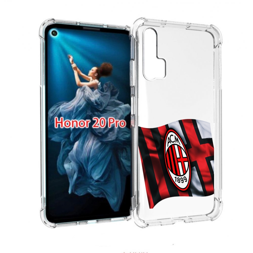 

Чехол бампер MyPads фк милан мужской для Honor 20 Pro противоуда, Прозрачный, Tocco