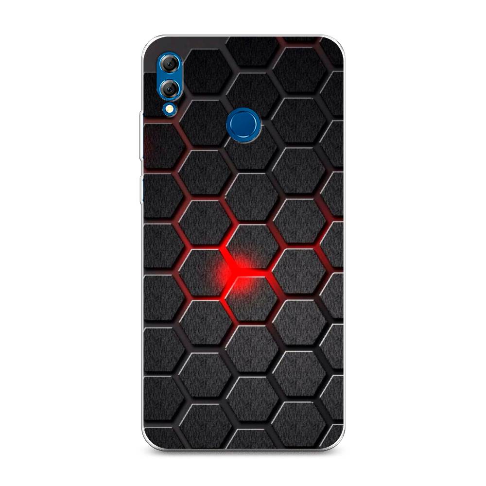 

Чехол на Honor 8X Max "Соты красные", Красный;черный;серый, 66550-3