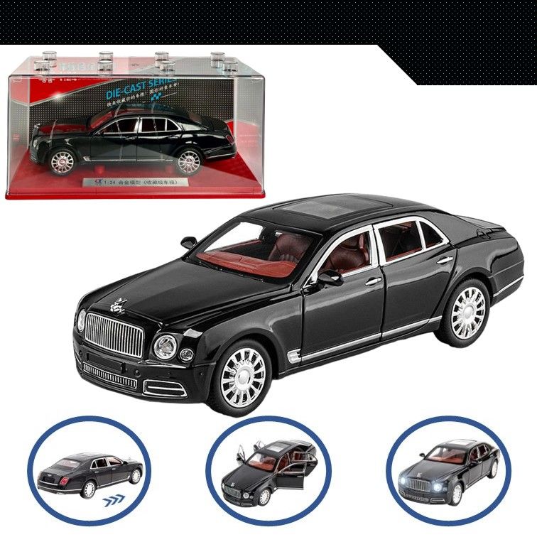 

Машинка металлическая WIZZAL инерционная коллекционная 1:24 Bentley Mulsanne, Черный, 08892