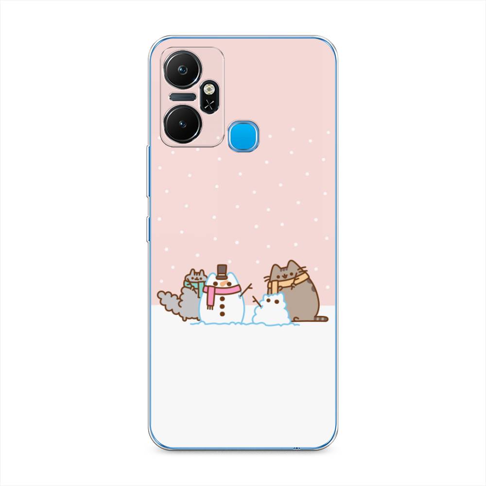 

Чехол для Infinix Smart 6 Plus "Котики в снегу", Розовый;белый;серый, 3102350-5