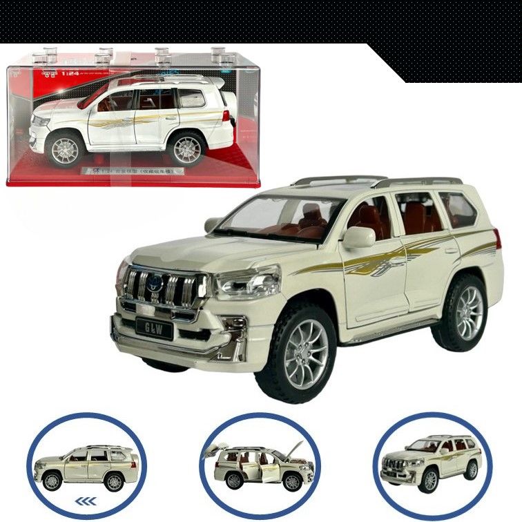 

Машинка металлическая WIZZAL инерционная коллекционная 1:24 Toyota Land Cruiser, Белый, 08888