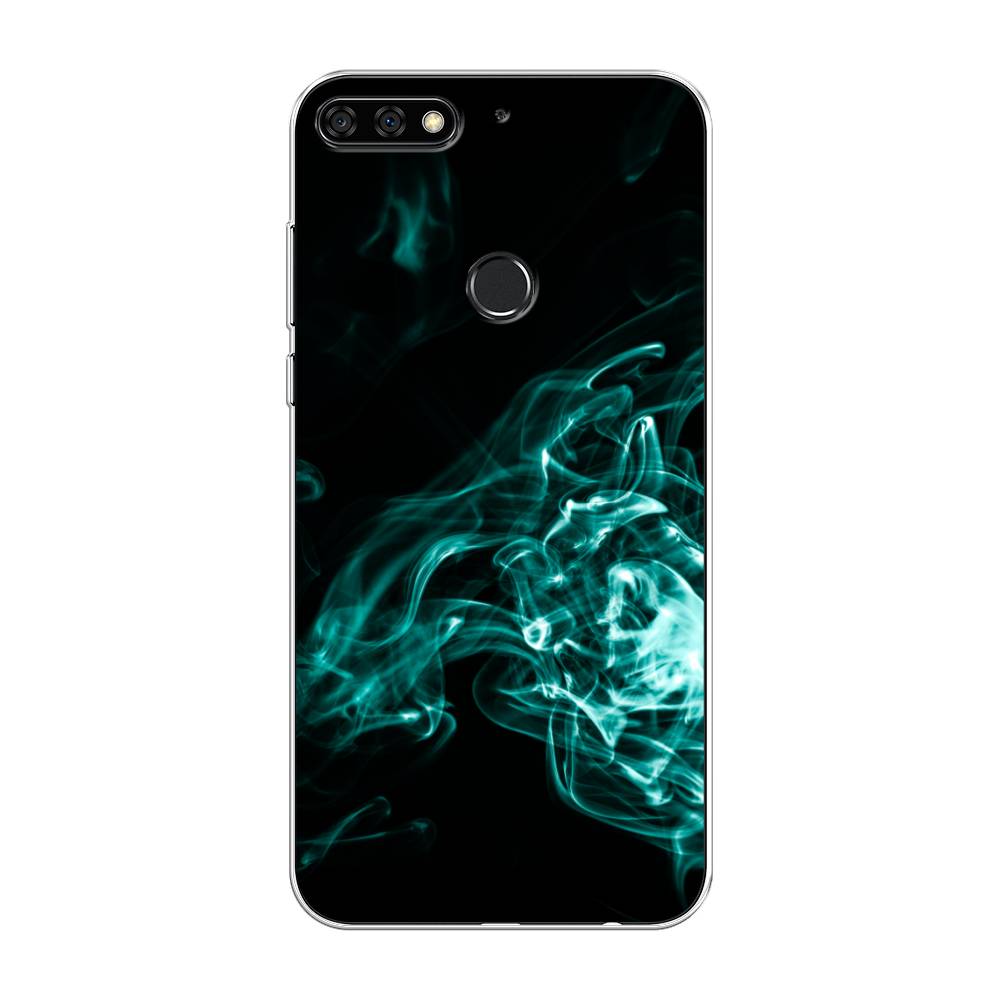

Чехол на Huawei Y7 Prime 2018 "Дым", Голубой;черный, 66450-3
