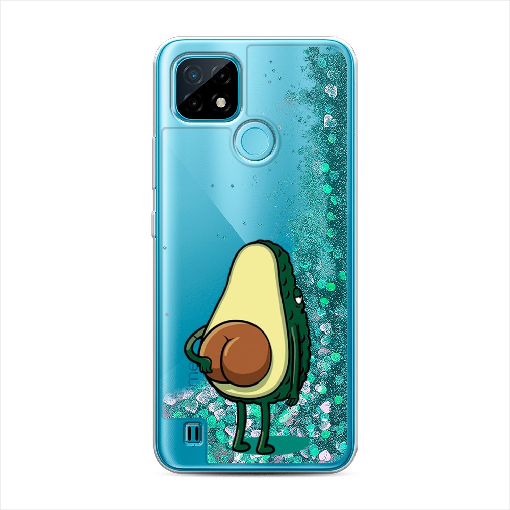 

Жидкий чехол с блестками "Попа авокадо" на Realme C21