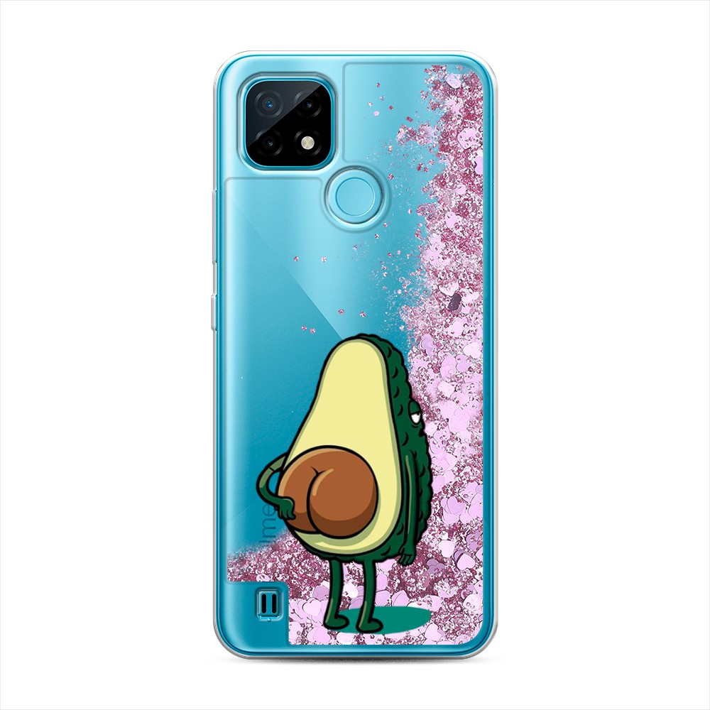 

Жидкий чехол с блестками "Попа авокадо" на Realme C21, 254994-1