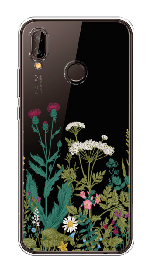 

Чехол на Huawei Nova 3 "Дикие полевые цветы", Зеленый;розовый;белый, 66150-2