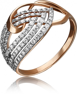 

Кольцо из красного золота р. 18 PLATINA jewelry 01-4401-00-401-1110-24, фианит, 01-4401-00-401-1110-24