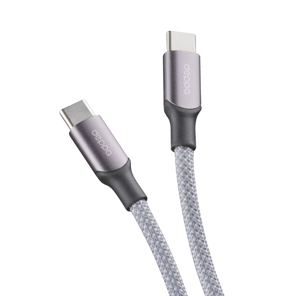 

Кабель Deppa Magnet Cable Type-C - Type-C, 5 А, 1.5 м, серый, Magnet Cable