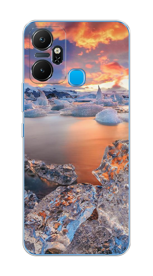 

Чехол на Infinix Smart 6 Plus "Ледники", Синий;оранжевый, 3102350-2