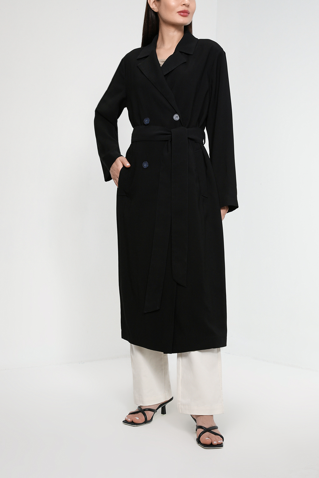

Тренч женский SABRINA SCALA SS23046209 черный 42 RU, SS23046209
