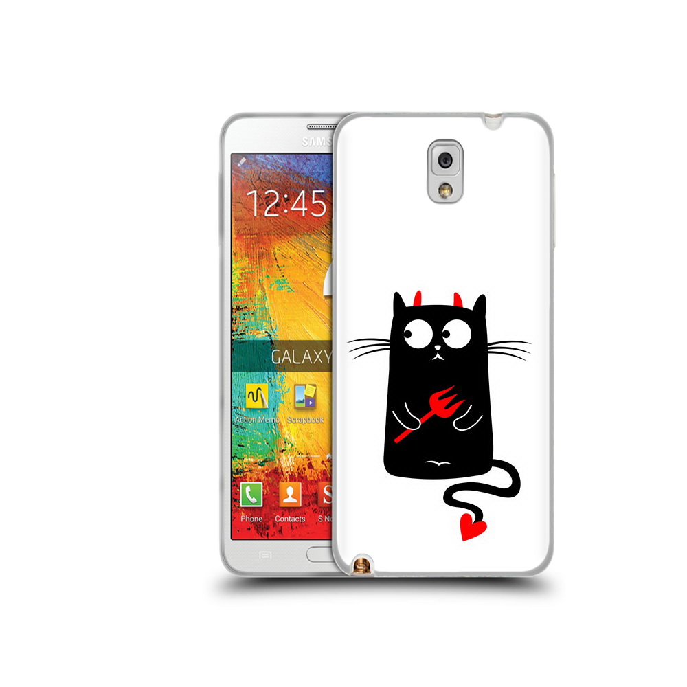 

Чехол MyPads Tocco для Samsung Galaxy Note 3 Кот демон, Прозрачный, Tocco