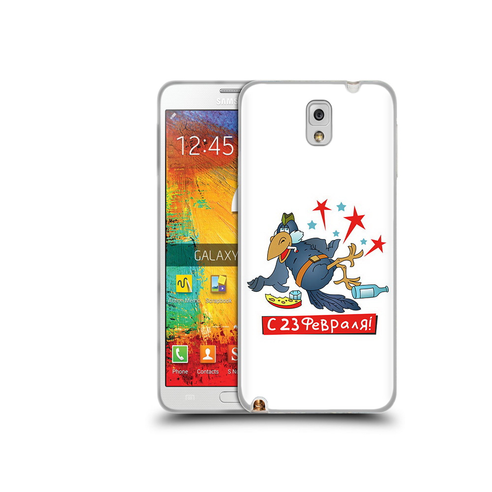 Чехол MyPads Tocco для Samsung Galaxy Note 3 23 февраля веселая птица