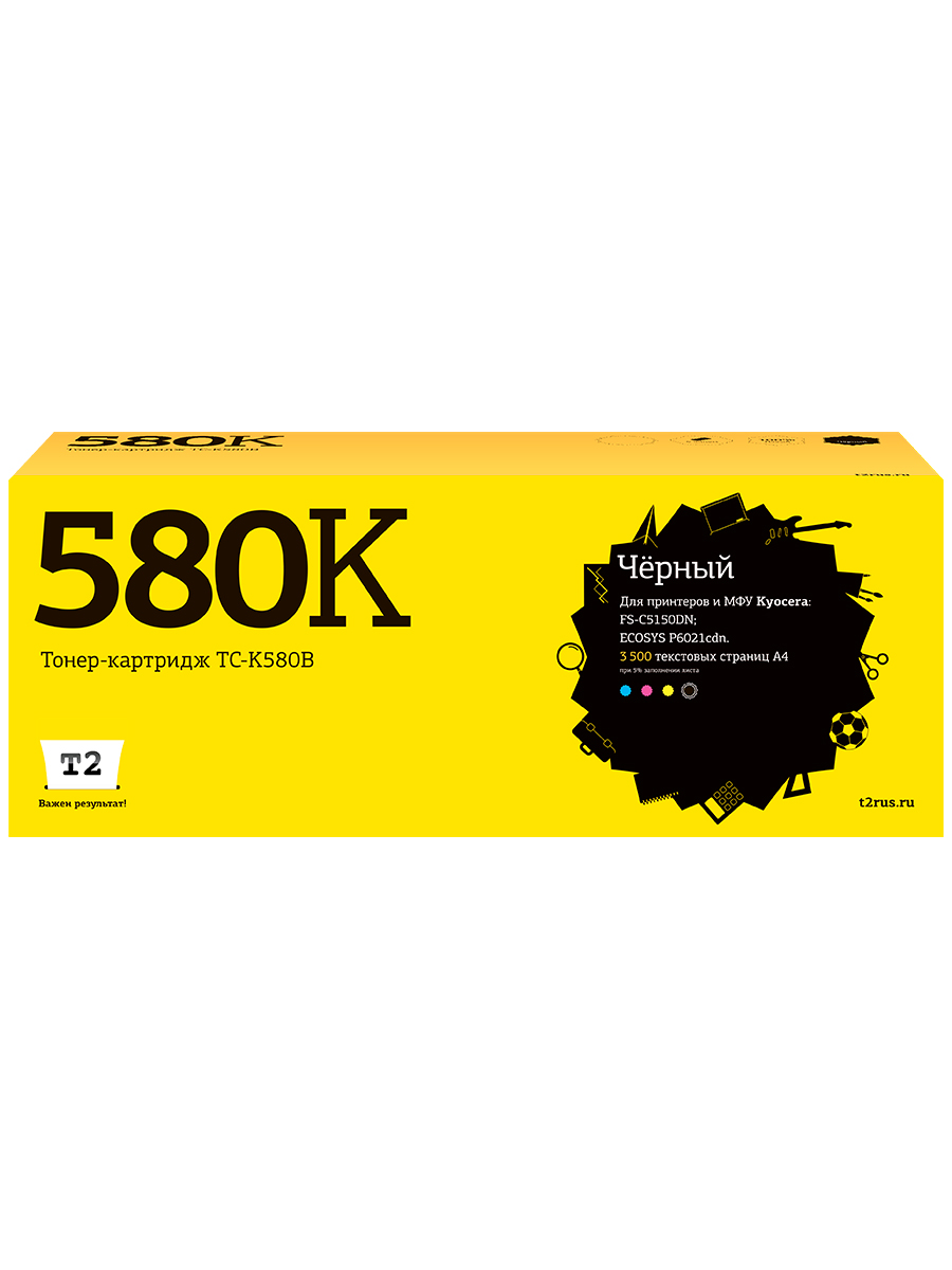 

Лазерный картридж T2 TC-K580B (TK-580K/TK580K/580K) для принтеров Kyocera, черный, TC-K580B