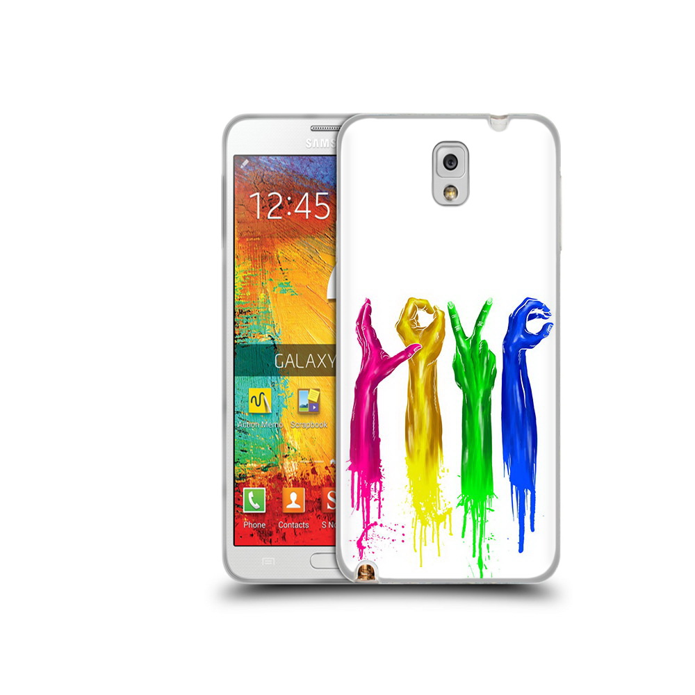

Чехол MyPads Tocco для Samsung Galaxy Note 3 яркие руки love, Прозрачный, Tocco