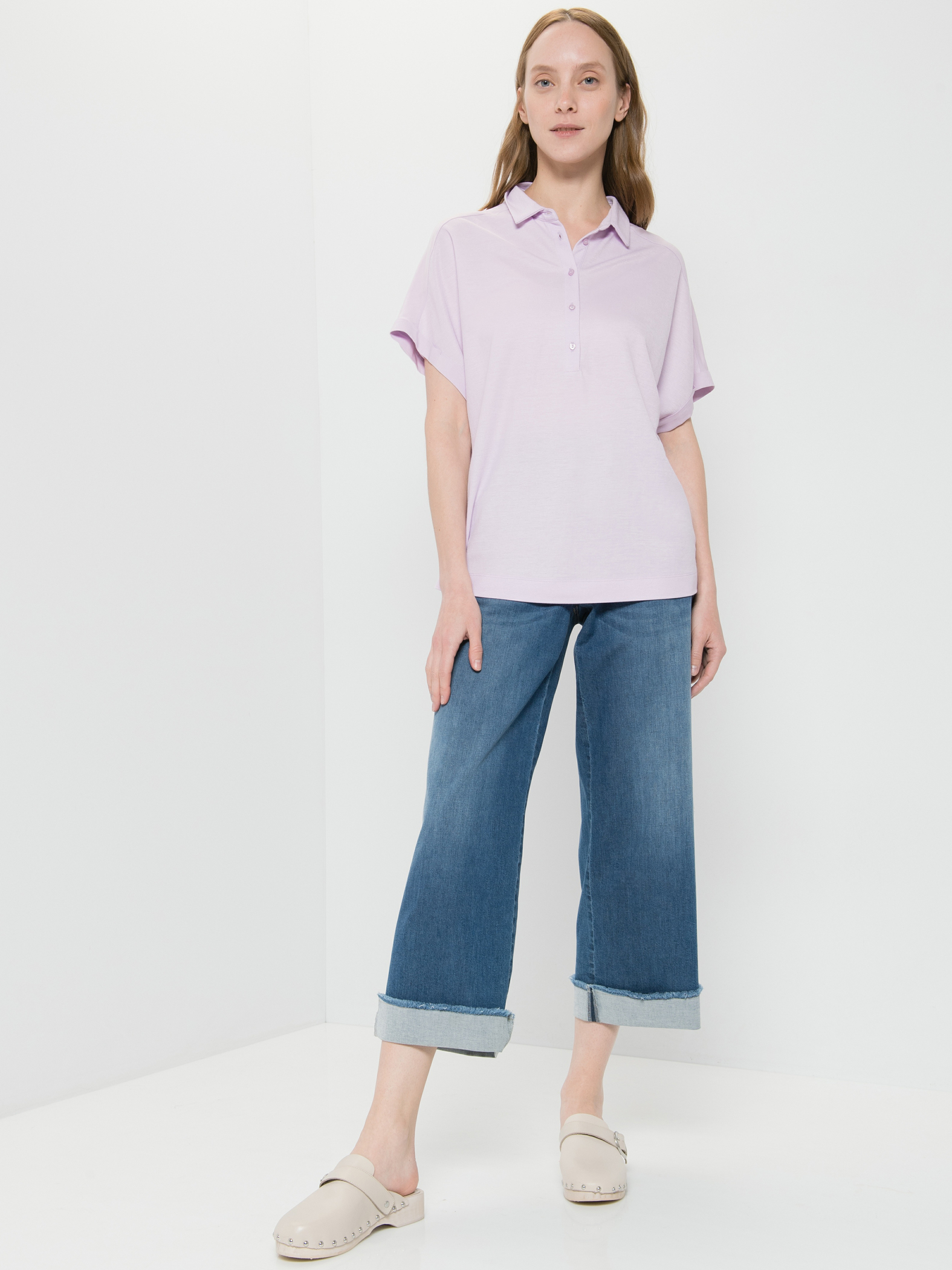 

Футболка женская Gerry Weber 670079-44029-30888 фиолетовая 46, 670079-44029-30888