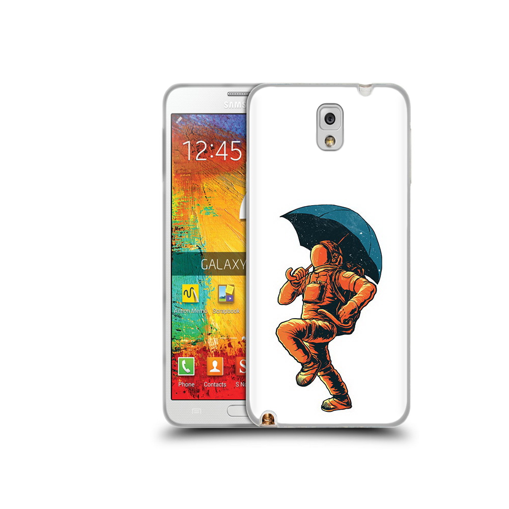 

Чехол MyPads Tocco для Samsung Galaxy Note 3 шагающий космонавт с зонтом, Прозрачный, Tocco
