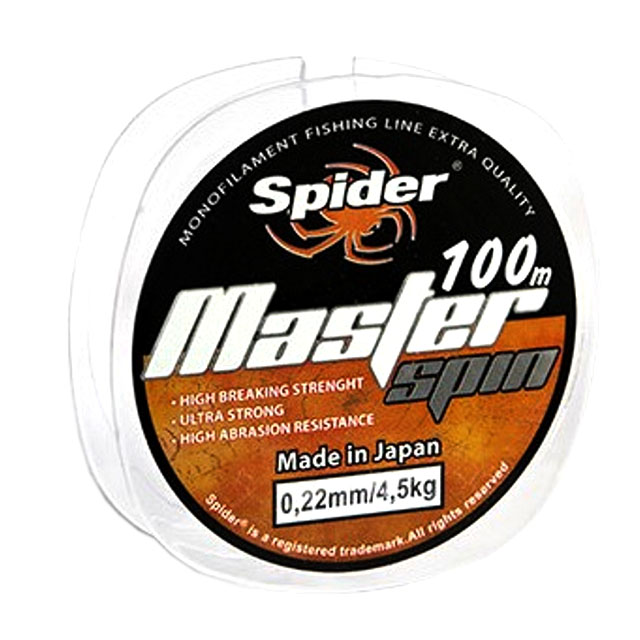 Spider Леска монофильная SPIDER MASTER SPIN (LSP-MS-100-020-F12  (100 м 0,2мм) )